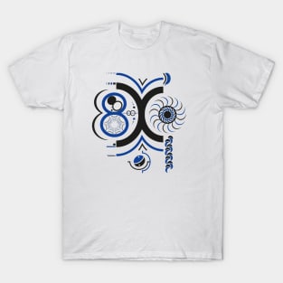 Abstract digital art number 8 - black and blue T-Shirt